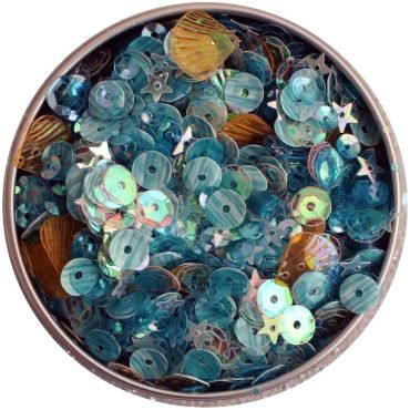 Buttons Galore 28 Lilac Lane Tin W/Sequins 40g - Seaside Holiday