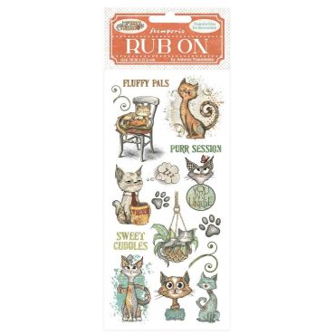 Stamperia Rub-on 10,16x21,6 cm - Furry Friends Cat