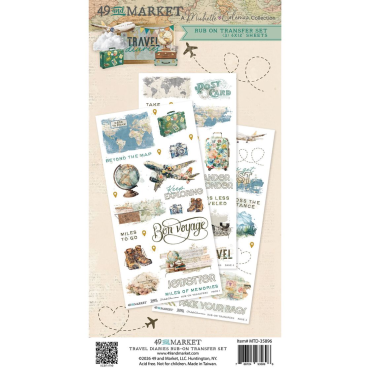 49 and Market Blendable Ensemble de Rub-On Transfer 6"X12" - Travel Diaries