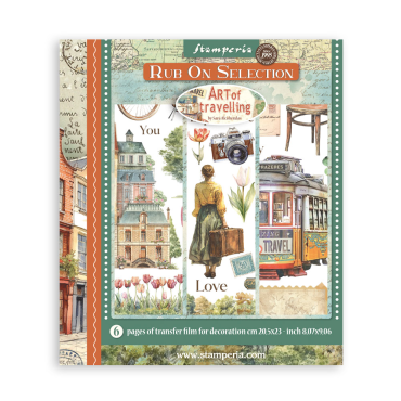 Stamperia Art of Travelling - Rub on selection 8X9 - 6/Pkt