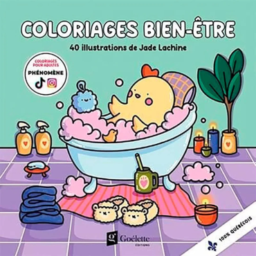 Coloriage Bien-Être - 40 illustrations de Jade Lachine