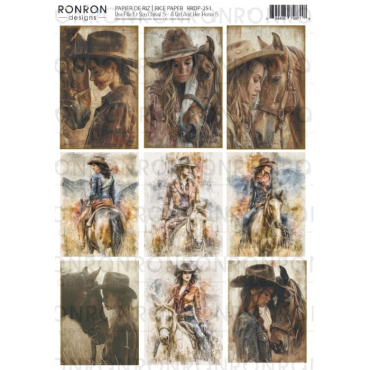 Ronron Designs Papier de Riz: Une Fille Et Son Cheval 5