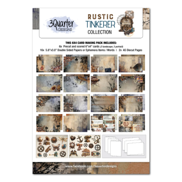 3Quarter Designs Ensemble de Cartes 6x4 - Rustic Tinkerer