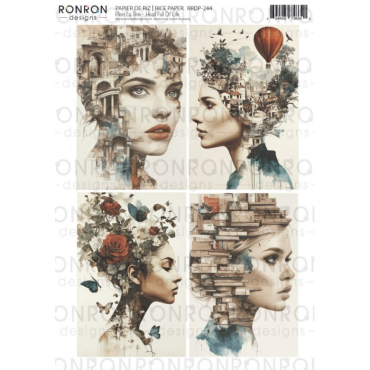 Ronron Designs Papier de Riz: Plein La Tête