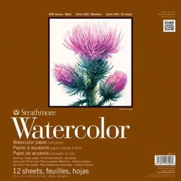 Strathmore Watercolor Paper Pad 12X12, 12 Sheets