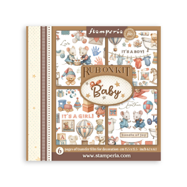 Stamperia Rub on kit cm 15,5x15,5, 6 pages - Baby