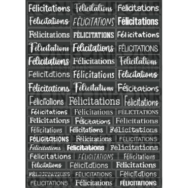 *À Venir* Ronron Designs Autocollants: Félicitations - Noir (Français)