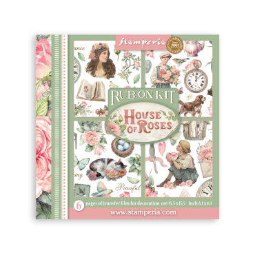 Stamperia House of Roses - Rub on 15,5x15,5cm, 6 pages