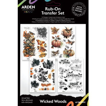 Arden Creative Wicked Woods Ensemble de Rub-On Transfer 6 x 8