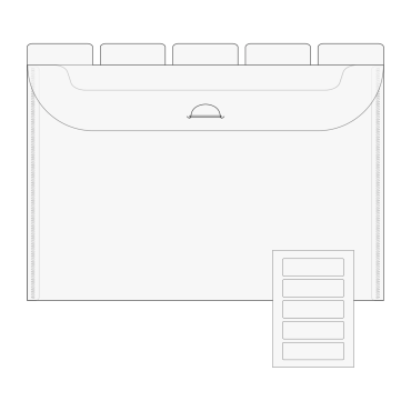 The Organized Option 9x6 Flip Flap Tabbed Divider Pockets - 10 pqt