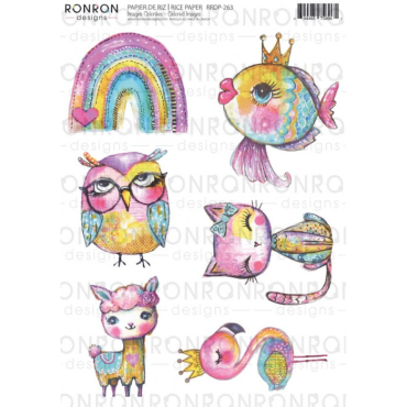 Ronron Designs Papier de Riz: Images Colorées