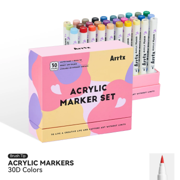 Arrtx Marqueurs acryliques 30D - Pointe pinceau