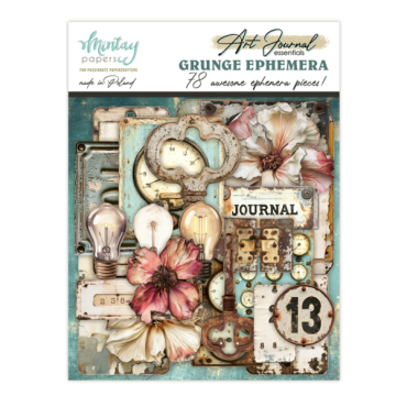 Mintay Ensemble d'Éphémères Art Journal - Grunge, 78 pcs