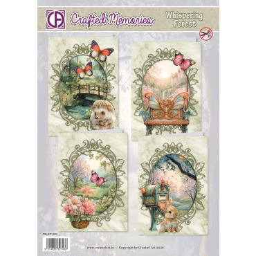 Creatief Art - Ensemble de cartes - Whispering Forest - 4 pièces
