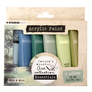 Studio Light JMA Peinture acrylique - Mist & Moss Essentials 172 x 154 x 25 mm, lot de 6