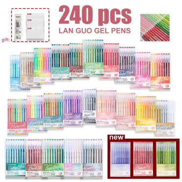 Languo - Ensemble de 240 stylos à encre gel avec pointe fine de 0,6 mm