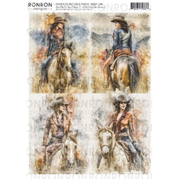 Ronron Designs Papier de Riz: Une Fille Et Son Cheval 2