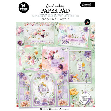 SL Bloc de 14 feuilles pour la création de cartes - Flowers Essentials