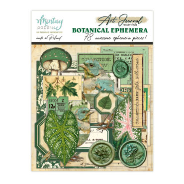 Mintay Ensemble d'Éphémères Art Journal - Botanical, 78 pcs
