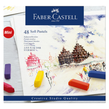 Faber-Castell Soft pastels mini, cardboard wallet of 48 - #128248