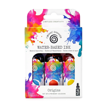 Cosmic Shimmer Encres à base d'eau Origins - Ensemble de 3 couleurs primaires