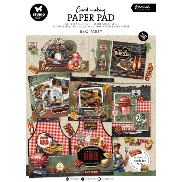 SL Bloc de papier pour la création de cartes BBQ Party - Essentials 14 feuilles