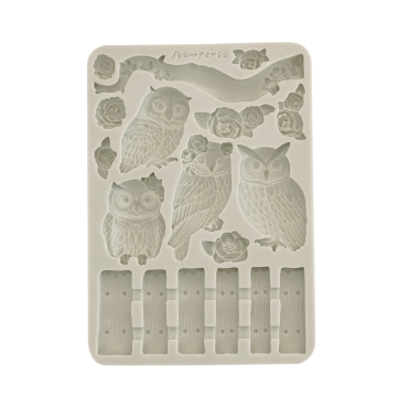 Stamperia Moule en silicone A5 - The Owl's House owls and branch