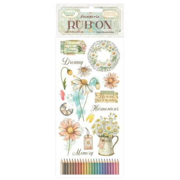 Stamperia Daisy Art - Rub-On 4"X8.5" - Harmonious