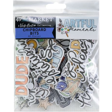 49 And Market - Artful Moments - Ensemble de Chipboard Bits