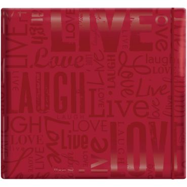 MBI GLOSS POST BOUND ALBUM 12X12 - LIVE, LOVE & LAUGH - RED