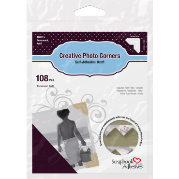 Scrapbook Adhesives Coins de papier adhésifs pour photos, Paquet de 108 - Kraft