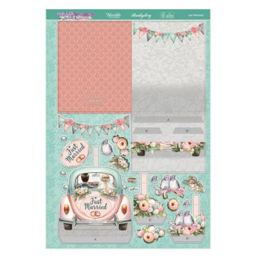 HUNKYDORY CARTE POP-UP STEPPER - JUST MARRIED
