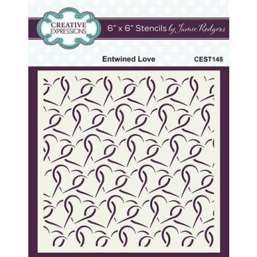 CREATIVE EXPRESSIONS ENTWINED LOVE 6X6 STENCIL