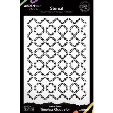ARDEN CREATIVE STUDIO STENCIL MAKER SERIES TIMELESS QUATREFOIL 6PO X 8PO