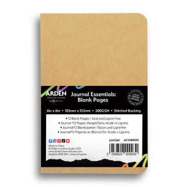 ARDEN CREATIVE STUDIO JOURNAL ESSENTIALS STICHED JOURNAL PAGES BLANCHES 4X6