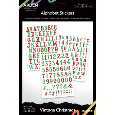 ARDEN CREATIVE STUDIO VINTAGE CHRISTMAS - AUTOCOLLANTS ALPHABET