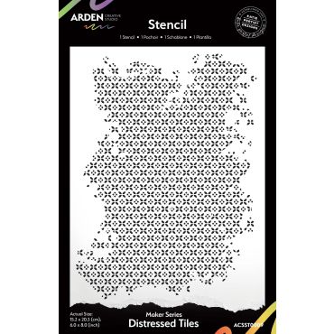 ARDEN CREATIVE STENCIL MAKER SERIES DISTRESSED TILES 6PO X 8PO