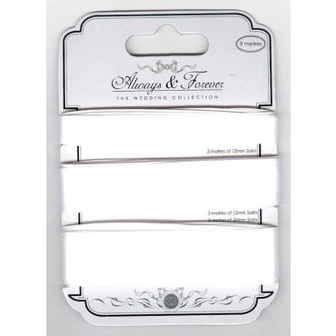 CREATIVE EXPRESSIONS ALWAYS & FOREVER RUBAN SATIN BLANC