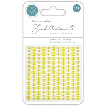 CRAFT CONSORTIUM THE ESSENTIALS EMBELLISHMENTS ADHESIVE PEARLS JAUNE