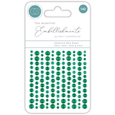 CRAFT CONSORTIUM THE ESSENTIALS EMBELLISHMENTS ADHESIVE PEARLS BLEU