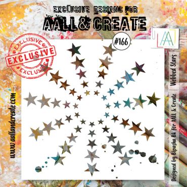 AALL & CREATE WEBBED STARS 166 STENCIL 6X6