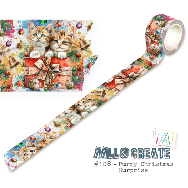 Aall & Create #108 - Washi Tape - Purry Christmas Surprise