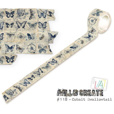 Aall & Create #118 - Washi Tape - Cobalt Swallowtail