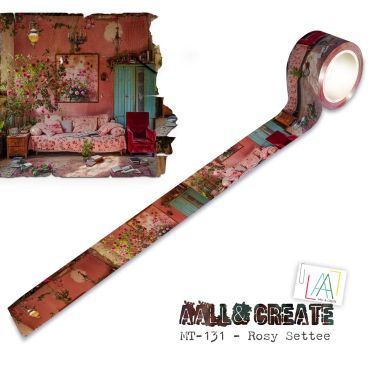 Aall and Create Washi Tape 25mm x 10m - Rosy Settee (Layer-It-Up)