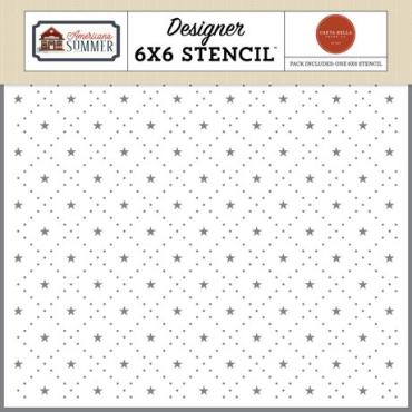 Carta Bella Stencil 6"X6" - Americana Summer - Quilted Stars