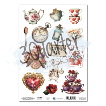 3Quarter Designs - Red Queen - Feuille d'autocollants A4