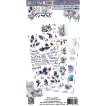 49 And Market - Plume & Petal - Blendable Rub-On Transfer Set 6"X12"