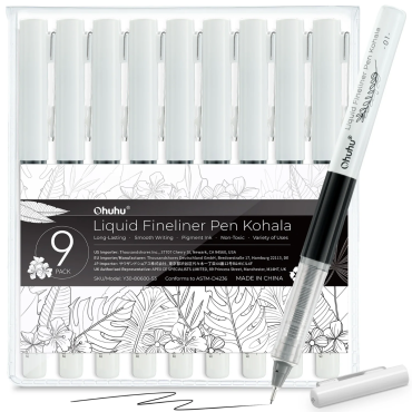 Ohuhu Stylos encre liquides Kohala, lot de 9 (Encre résistante à l'eau et à l'alcool)