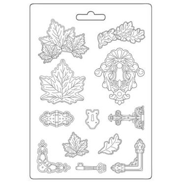 STAMPERIA MAGIC FOREST LEAVES AND LOCKS MOULE A5