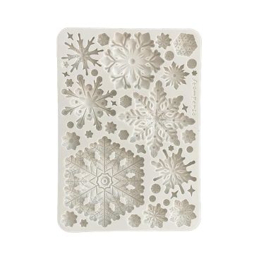 STAMPERIA MOULE EN SILICONE CREATE HAPPINESS DEWDROPS SNOWFLAKES A5